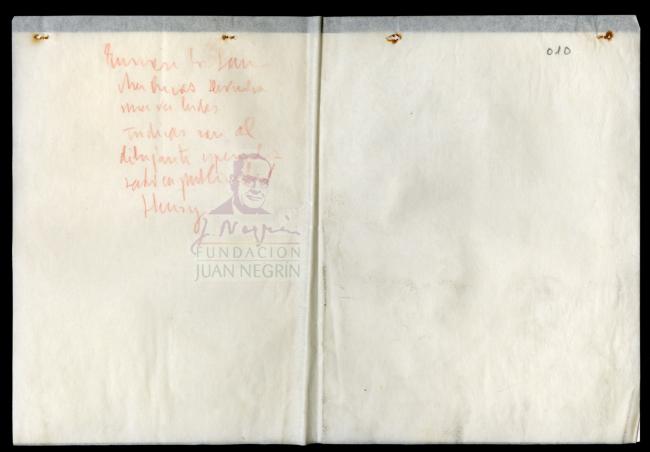 Carta de Manuel Sánchez Arcas a José Prat