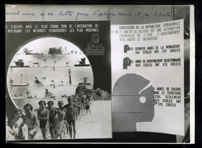 Albert Lebrun, Presidente de la República de Francia, visita el Pabellón Español 