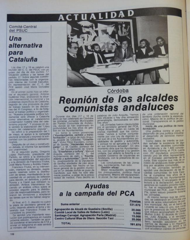 Córdoba. Reunión de los alcaldes comunistas andaluces