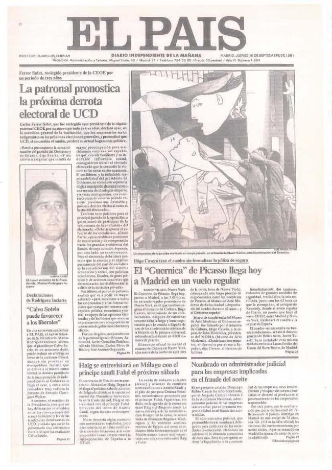 Legado Pablo Picasso: dossier de prensa e instalación del Guernica en el Casón del Buen Retiro