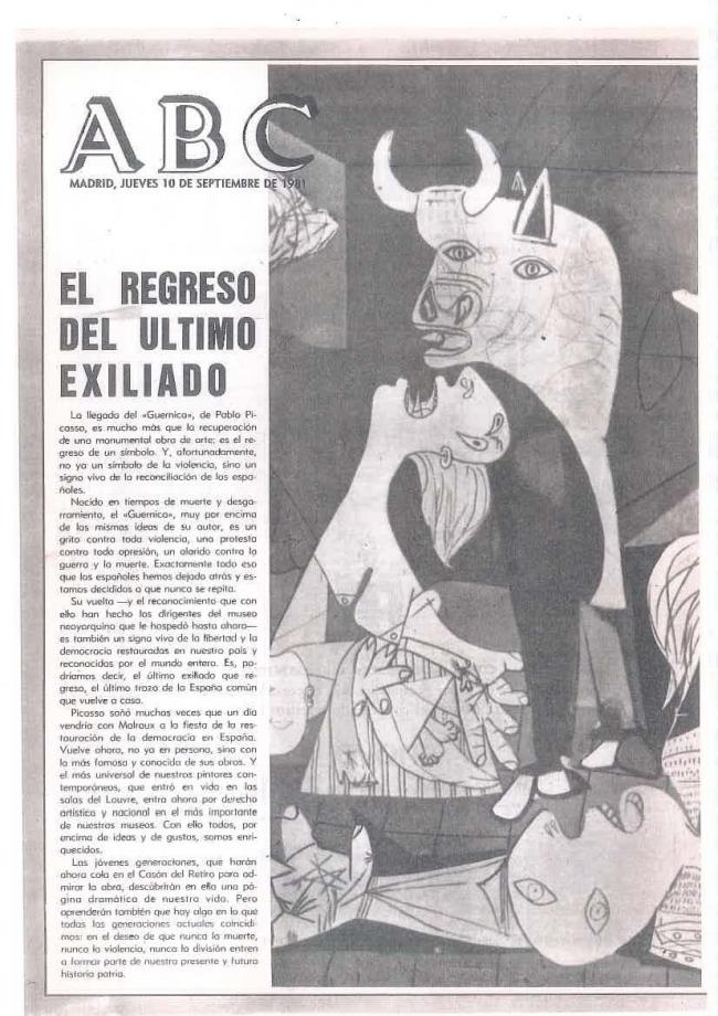 Legado Pablo Picasso: dossier de prensa e instalación del Guernica en el Casón del Buen Retiro