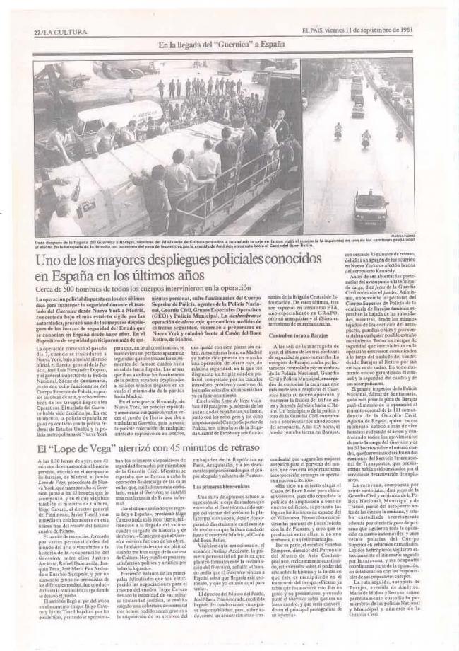 Legado Pablo Picasso: dossier de prensa e instalación del Guernica en el Casón del Buen Retiro