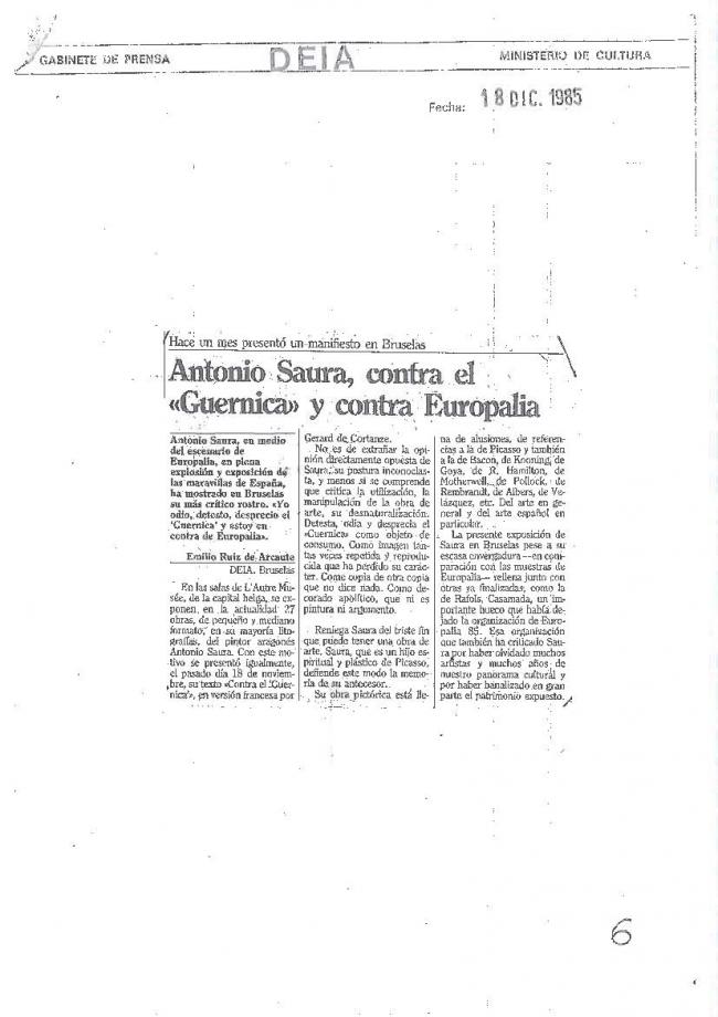 Legado Pablo Picasso: dossier de prensa e instalación del Guernica en el Casón del Buen Retiro