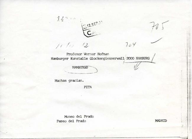 Diez cartas, telegramas y algunos poemas enviados como felicitación por la incorporación de Guernica de Picasso al Museo del Prado