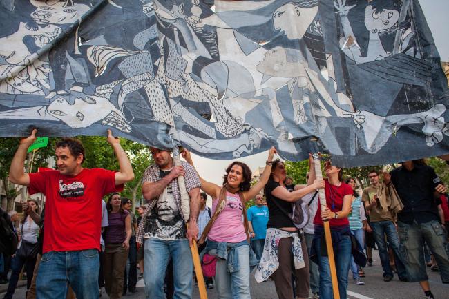 Protests against the depressing social situation. Spanish Revolution 2011 - 15M