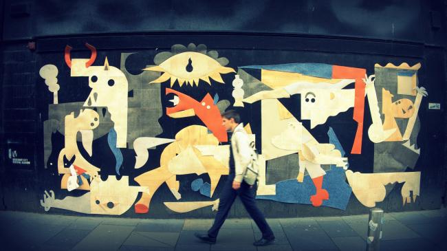 Vinyl mural- collage in Argyle Street for Merchant Cirty Festival