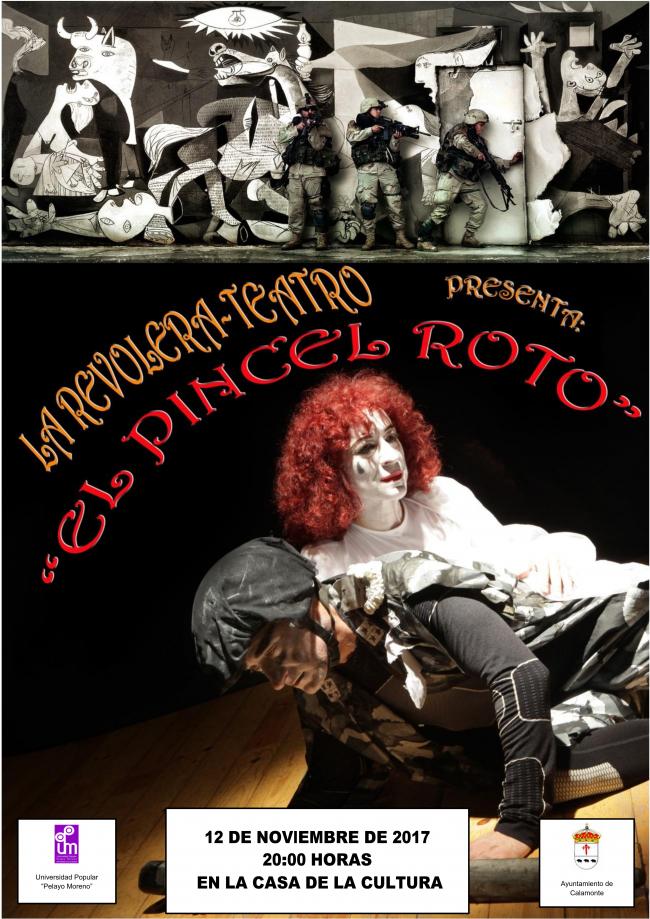 Cartel del certamen de teatro "El pincel roto". Calamonte, Badajoz