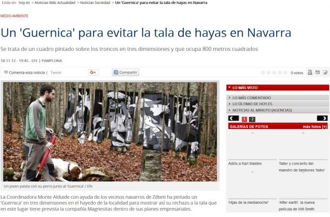 Un 'Guernica' para evitar la tala de hayas en Navarra