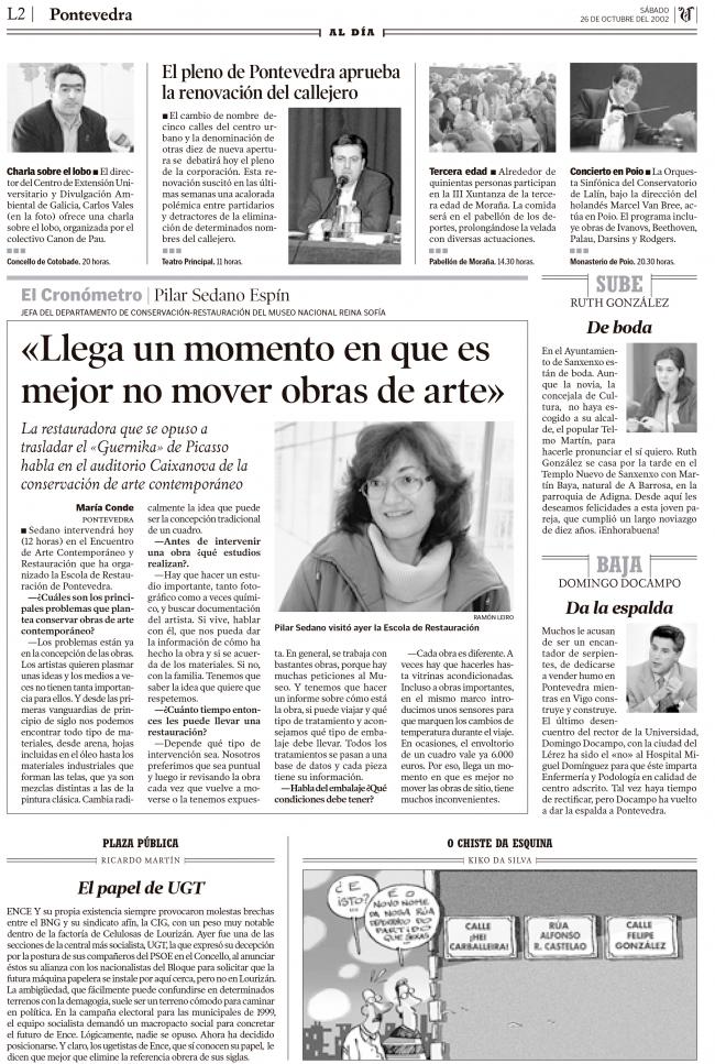 Pilar Sedano: Llega un momento en que es mejor no mover obras de arte