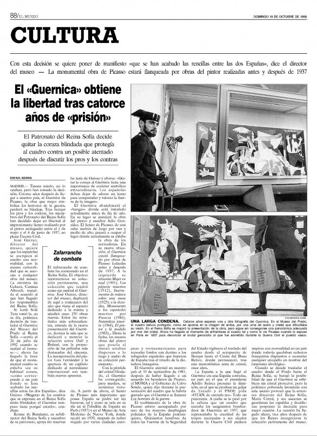 Guernica set free after fourteen years of 'prison'