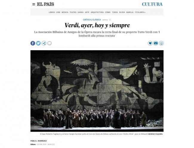 Background projection of Guernica at 'I Lombardi alla prima crociata (The Lombards on the First Crusade)' Verdi's opera