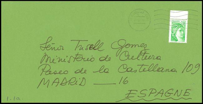 Carta de Maya Picasso a Javier Tusell, Marsella, 28 de junio de 1981