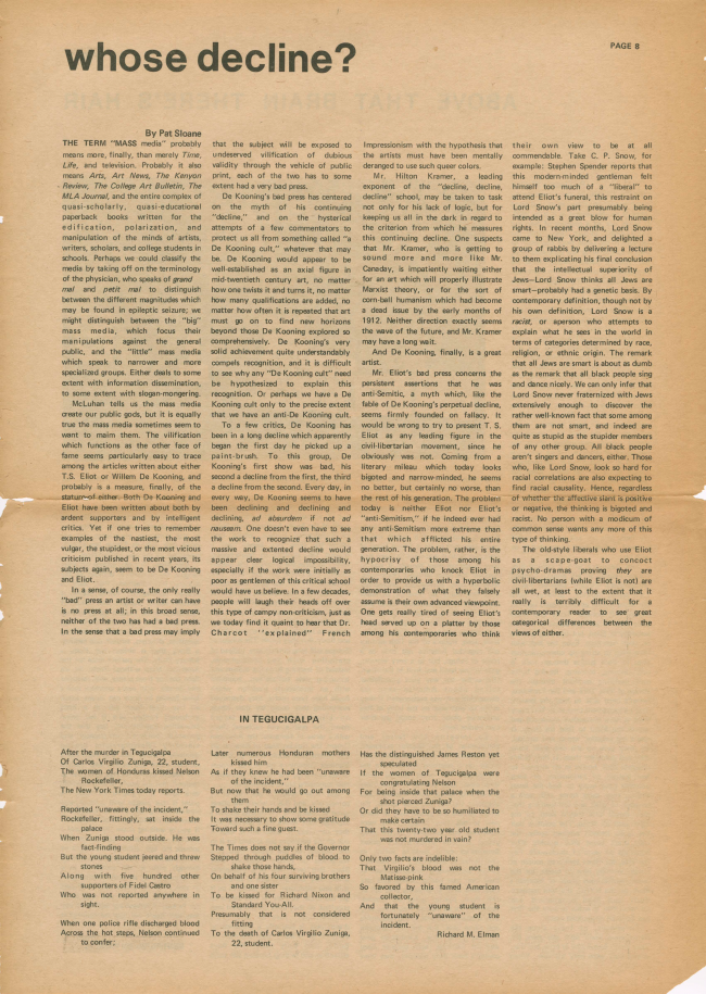 <em>The New York Element</em>, Nueva York, vol. 1, n.º 4, junio-julio, 1969, p. 8