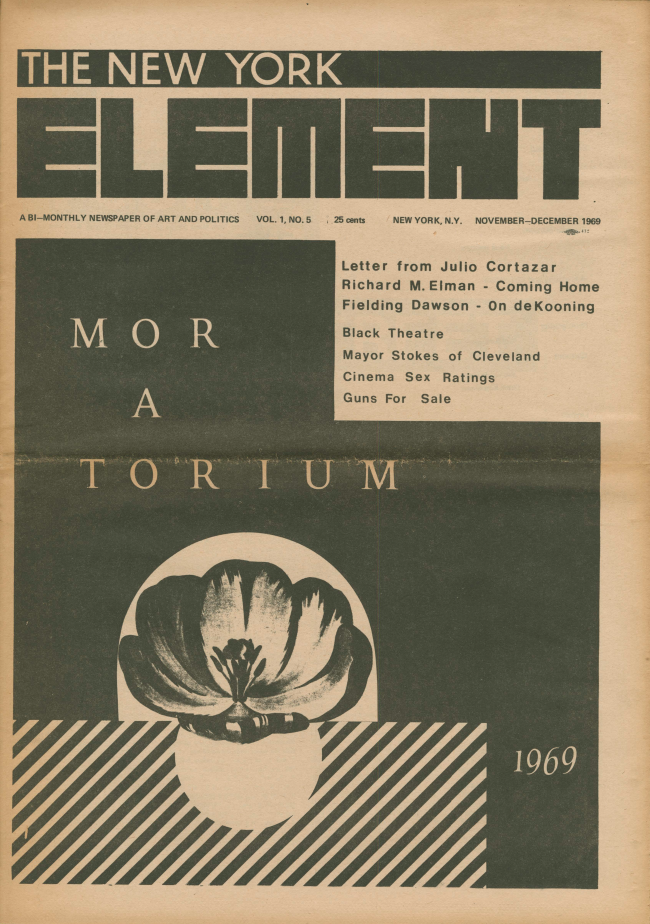 <em>The New York Element</em>, Nueva York, vol. 1, n.º 5, noviembre-diciembre, 1969, p. 1