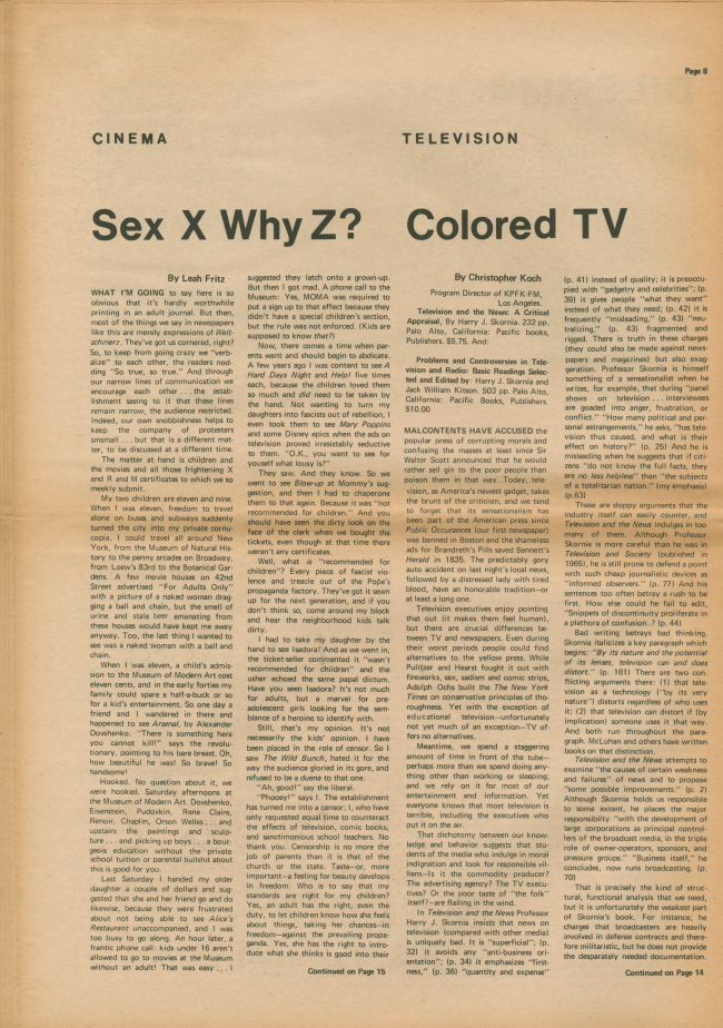 <em>The New York Element</em>, Nueva York, vol. 1, n.º 5, noviembre-diciembre, 1969, p. 8