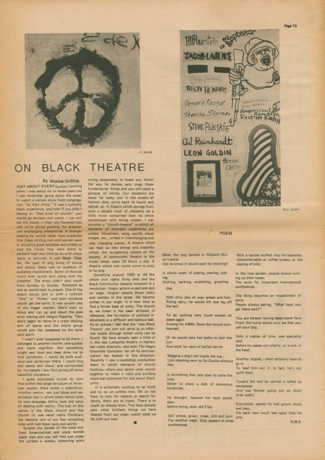 <em>The New York Element</em>, Nueva York, vol. 1, n.º 5, noviembre-diciembre, 1969, p. 13