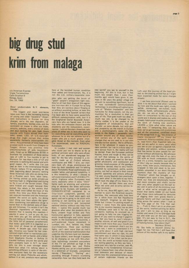 <em>The New York Element</em>, Nueva York, vol. 1, n.º 6, febrero-marzo, 1970, p. 3