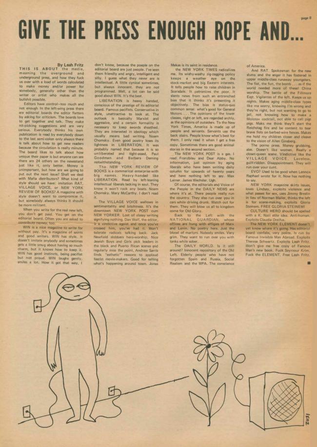 <em>The New York Element</em>, Nueva York, vol. 2, n.º 1, abril-mayo, 1970, p. 8
