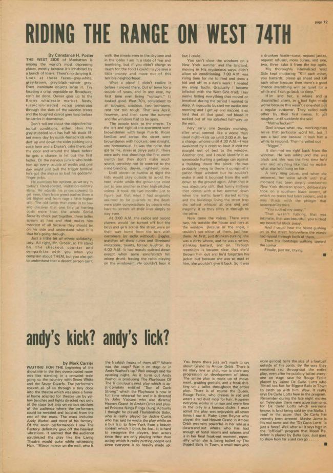 <em>The New York Element</em>, Nueva York, vol. 2, n.º 1, abril-mayo, 1970, p. 12