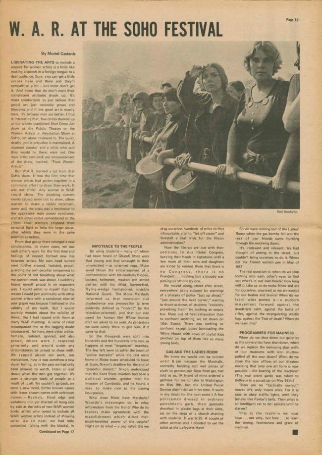 <em>The New York Element</em>, Nueva York, vol. 2, n.º 2, junio-julio, 1970, p. 13