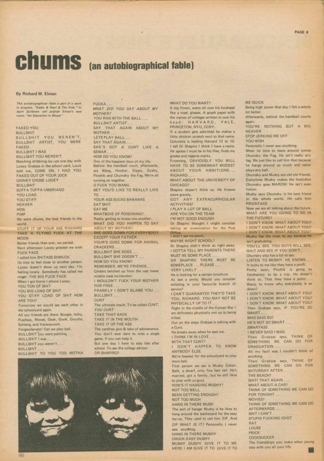 <em>The New York Element</em>, Nueva York, vol. 2, n.º 4, marzo-abril, 1971, p. 6