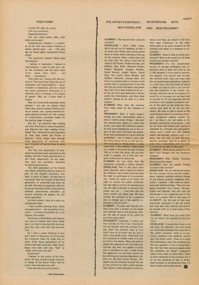 <em>The New York Element</em>, Nueva York, vol. 2, n.º 5, junio-julio, 1971, p. 8