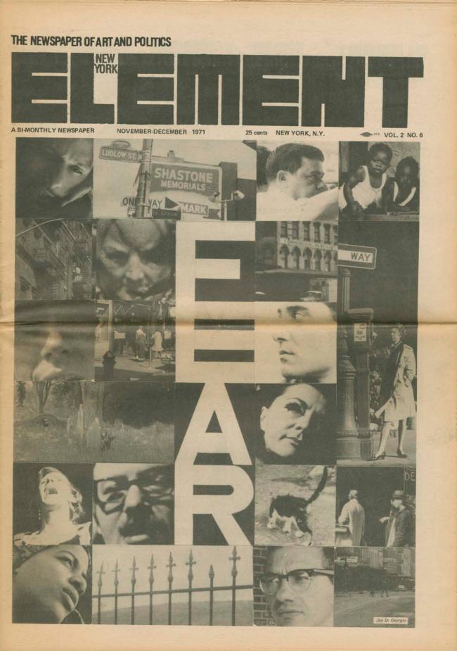 <em>The New York Element</em>, Nueva York, vol. 2, n.º 6, noviembre-diciembre, 1971, p. 1