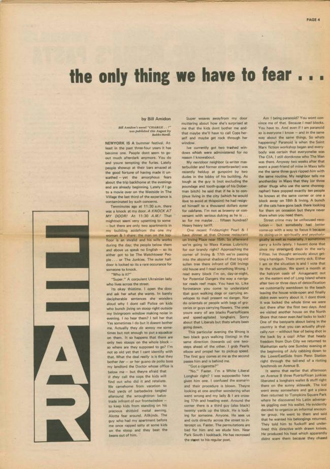 <em>The New York Element</em>, Nueva York, vol. 2, n.º 6, noviembre-diciembre, 1971, p. 4
