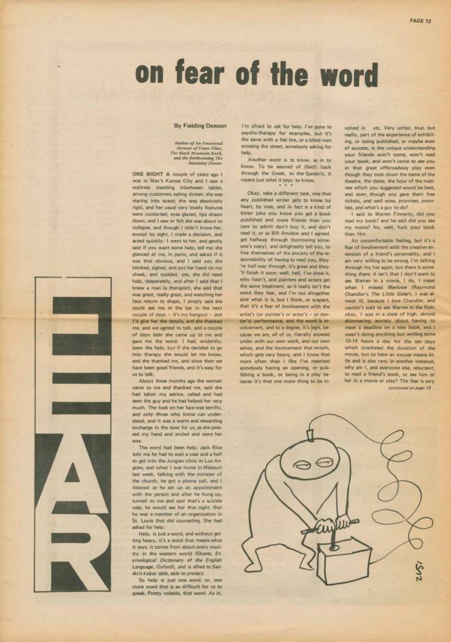 <em>The New York Element</em>, Nueva York, vol. 2, n.º 6, noviembre-diciembre, 1971, p. 12