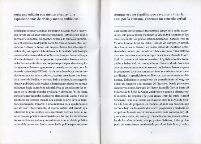 Folleto de la Plataforma de Reflexión sobre Políticas Culturales, <em>Es como EL TRABAJO, que no le puede gustar a todo el mundo</em>, Sevilla, abril, 2010