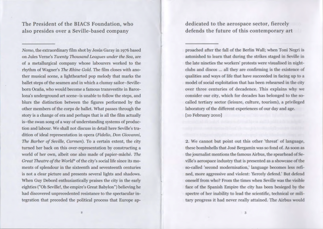 Folleto de la Plataforma de Reflexión sobre Políticas Culturales, <em>It’s like WORK, which is not to everybody’s liking</em> [Es como EL TRABAJO, que no le puede gustar a todo el mundo], Berlín, 2011