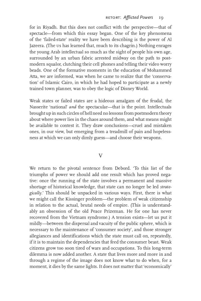 RETORT, “Afflicted Powers: The State, the Spectacle and September 11” [Poderes afligidos. El Estado, el espectáculo y el 11 de septiembre], <em>New Left Review</em>, Londres, vol. 27, mayo-junio, 2004, p. 19