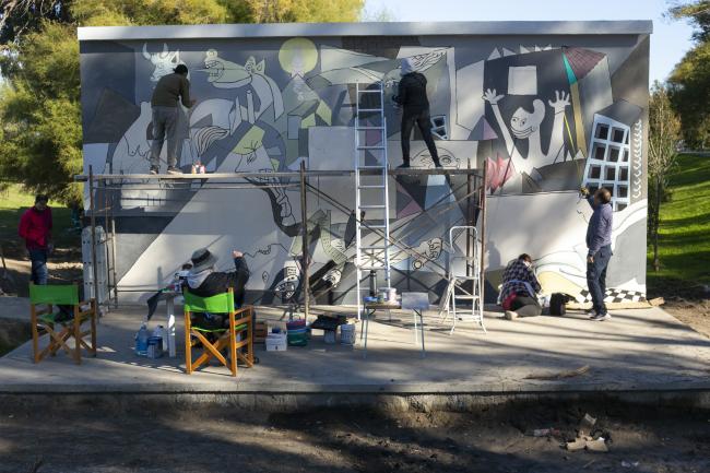 Juan Carlos Marchesi, Mural Guernica, 2023 (proceso de realización)