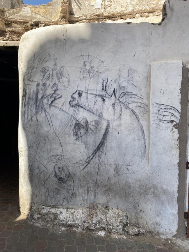 Guernica inspired graffiti in Essaouira