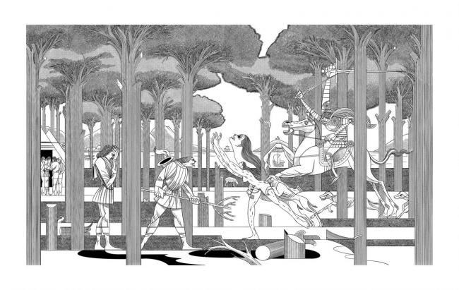 Nastagio. Inspirada en la historia de Nastagio degli Onesti de Sandro Botticelli