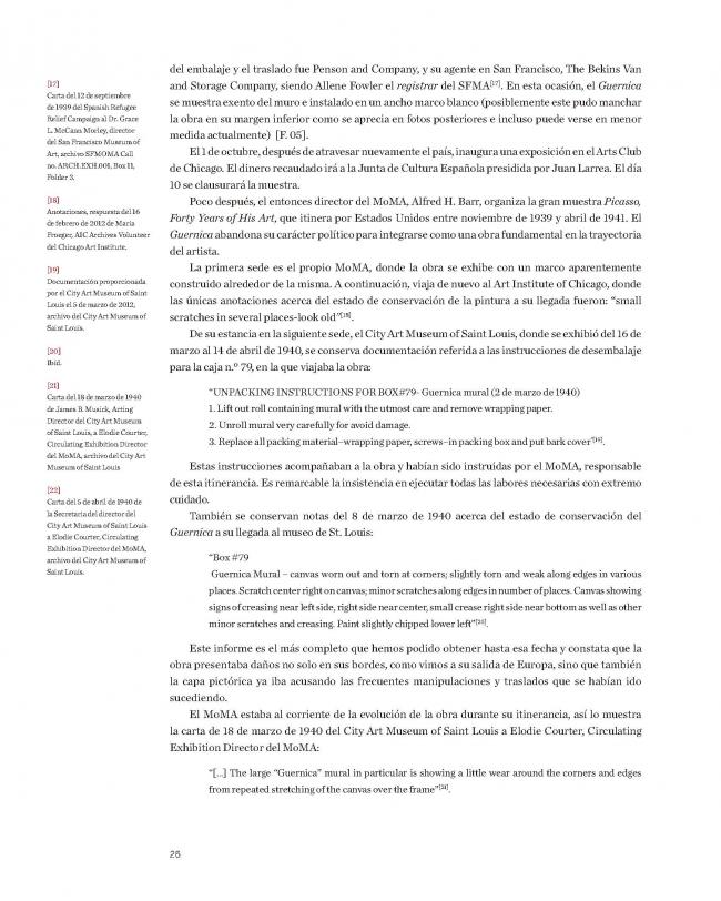 Artículo de la publicación de la 19 Jornada de Conservación de Arte Contemporáneo, editado por el Museo Reina Sofía 