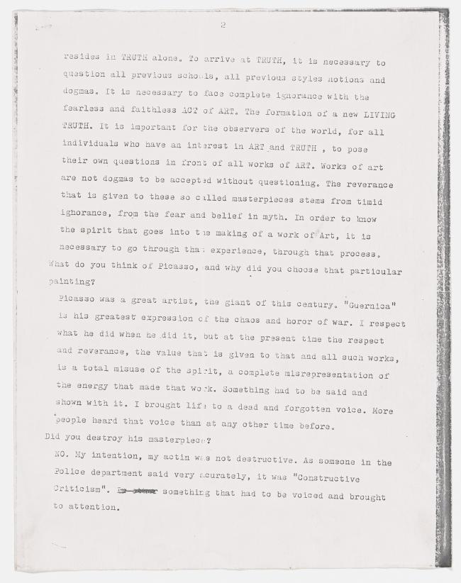 Declaración policial de Tony Shafrazi