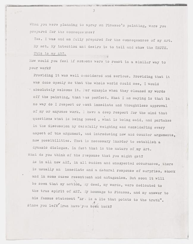 Declaración policial de Tony Shafrazi