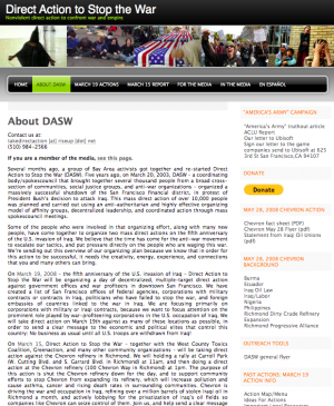 Direct Action to Stop the War (DASW) website