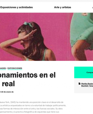 Captura de la página web del MACBA sobre la exposición de Martha Rosler <em>Posicionamientos en el mundo real</em>