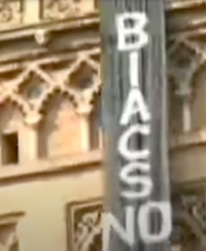 Captura de pantalla de la acción protesta de la Plataforma de Reflexión sobre Políticas Culturales, Sevilla, 26 de octubre, 2006