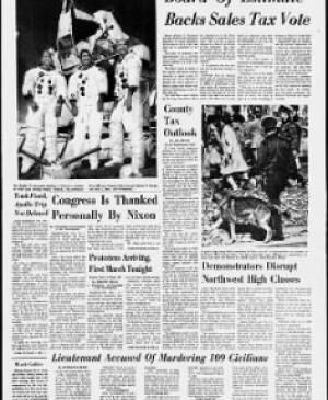 Seymour Hersh, “Lieutenant Accused of Murdering 109 Civilians” [Teniente acusado del asesinato de 109 civiles], <em>St. Louis Post-Dispatch</em>, San Luis, 13 de noviembre, 1969, portada