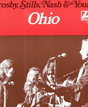 Portada de la funda para el sencillo <em>Ohio</em> de Crosby, Stills, Nash & Young, Los Ángeles, Atlantic Records, 1970