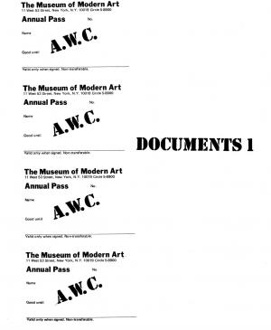 Art Workers Coalition (AWC), <em>Documents 1</em> [Documentos 1], Nueva York, Art Workers’ Coalition (AWC), 1969