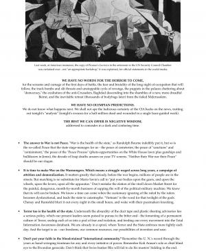 Folleto de RETORT, <em>Neither Their War Nor Their Peace</em>, 15 de febrero, 2003