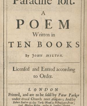 John Milton, <em>Paradise Lost. A poem written in Ten Books</em>, Londres, Peter Parker, 1667