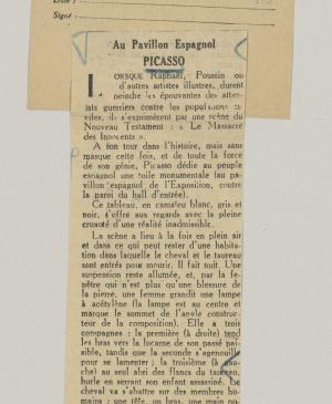 En el pabellón español. Picasso