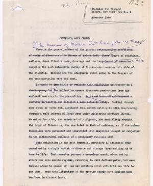 Texto de la conferencia «Picasso's last period»