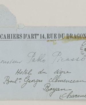 Carta de Christian Zervos a Pablo Picasso