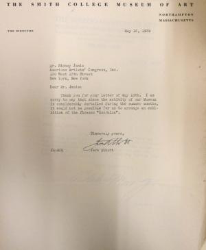 Carta de Jere Abbott a Sidney Janis